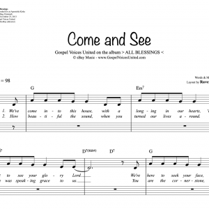 Come and See - Sheet music